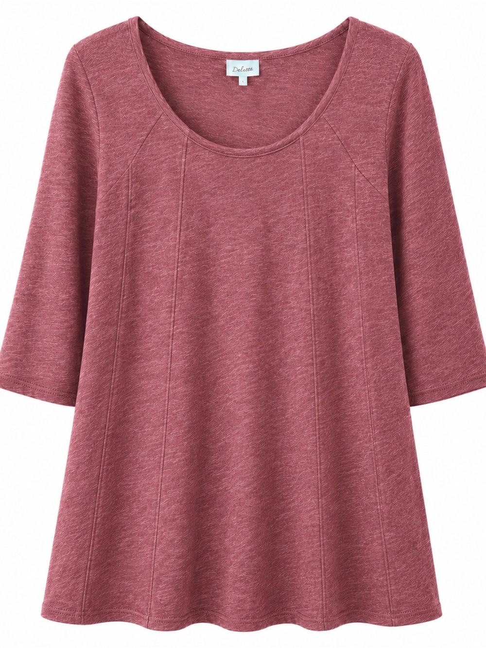 Anthro ~ Deletta Heathered Soft & Comfy Pathed Seams Swing Top  - Size S